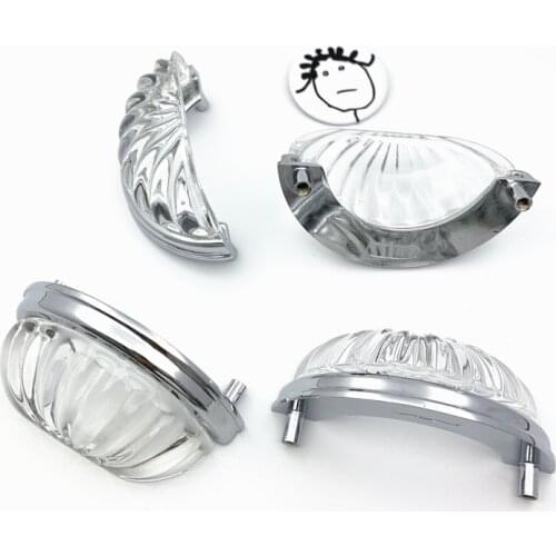 LCH Semicircular Crystal Pull Hole Pitch 76mm Half Moon Shaped Cabinet Handle Unique Modern Style Crystal Knob Shell Knob