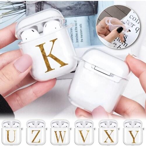 Earphone Case for Apple AirPods 1st / 2nd Generation Letter Series Wireless Bluetooth Earphone Soft Silicone Protective Cover