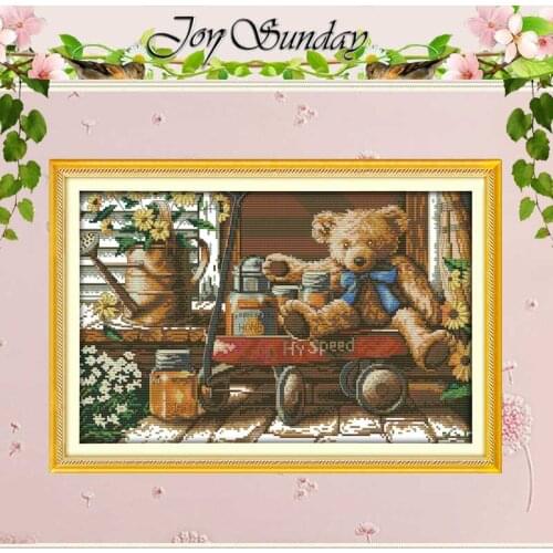Honey Bear Patterns Counted Cross Stitch 11CT 14CT Cross Stitch Set Wholesale Cartoon Cross-stitch Kit Embroidery Needlework
