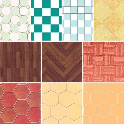 1:12 DIY Doll House 50X35CM Kitchen Dining Room Bathroom Living Room Floor Wallpaper