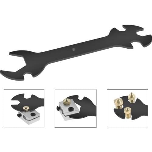 Nozzle multi-function wrench 5-in-1 wrench bracket 6mm to 20mm steel wrench wrench flat for E3D MK8 MK10 nozzle tool 3D printer