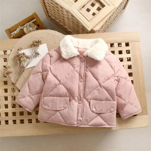 2021 New Winter Childrens Warm Cotton Jackets Girls Clothes Kids&Babys Rabbit Fur Collar Coats Korean Style For Boys Outerwears