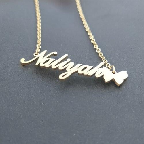 Custom Name Necklace Simple Butterfly Pendant Necklace For Women Personalized Jewelry Customized Wedding Gifr