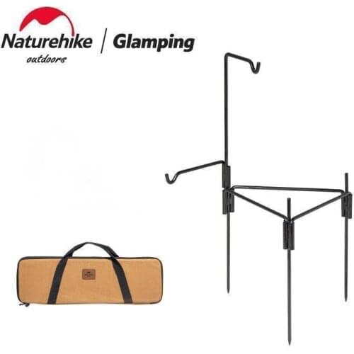 Naturehike Iron Combined Fire Rack Adjustable Outdoor Camping Barbecue Rack Portable Firewood Rack Durable And Simple Constructi