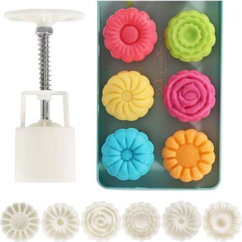 Plastic Cookie Stamp Mooncake Mold Flower Cookies Cutter Cake Mould and Baking Dessert Bakeware Tools