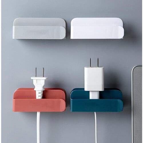 Practical Wall Sticking Phone Holder Socket Paste Type Adhesive Charge Up Cell Phones Support Rack Shelf Organizer 1pc