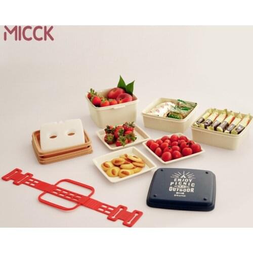 MICCK Simple Japanese Insulation Microwave Multilayer Combination Lunch Box Healthy Food Box Food Storage For Picnic Lunch Case