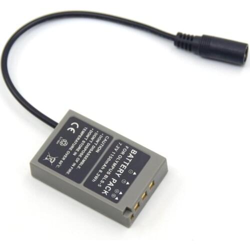 PS-BLS5 Dummy Battery BLS-5 DC Coupler for Olympus Cameras PEN E-PL7 E-PL5 E-PM2 Stylus 1 1s OM-D E-M10 E-M10 Mark II