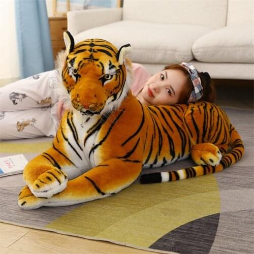 50-110cm Lifelike Tiger Plush Toys Ferocious Wild Animals Simulation White Brown Forest King Doll Children Kids Birthday Gifts