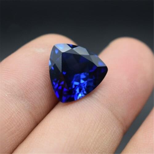 Sapphire Triangular Faceted Gemstone Trilliant Cut Sapphire Gem Multiple Sizes to Choose GS48