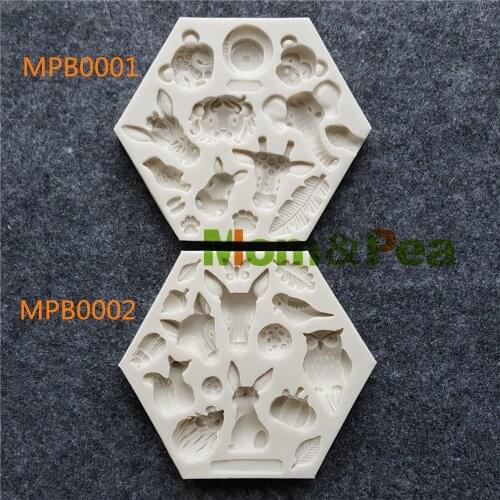 Mom&Pea MPB0001-2 Animals Shaped Silicone Mold Cake Decoration Fondant Cake 3D Mold Food Grade