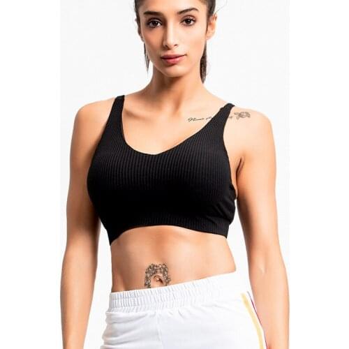 100% cotton Low Support Sports Bra Deep V neck Sexy Yoga Bra Seamless Material Sumptuously Soft Fitness Workout Top women