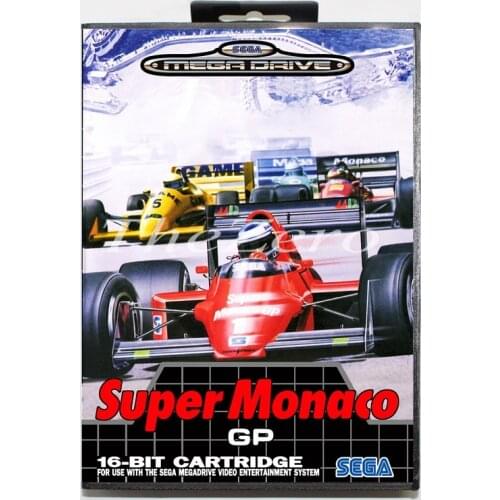 Super Monacogp with Box for 16 bit MD Video Game Card for Sega Mega Drive/Genesis