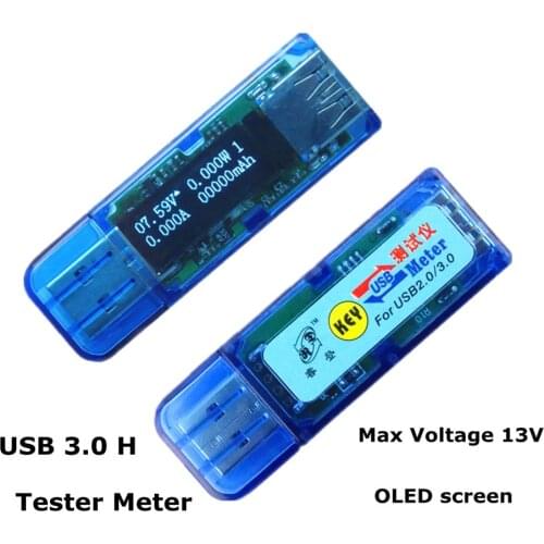 USB 3.0 High voltage white 4 bit OLED detector voltmeter ammeter capacity tester meter current power bank