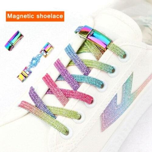 Colorful gorgeous shoelaces, strong magnetic buckle casual shoes, lazy shoes, shoelaces suitable for all children and adults