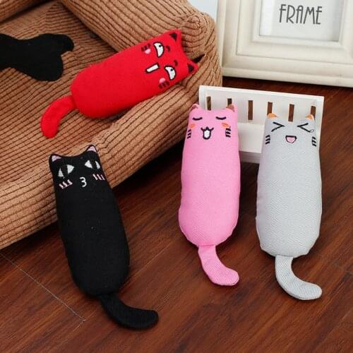 Funny Interactive Plush Cat Toy Cat Grinding Catnip Toys Pet Kitten Chewing Toy Claws Thumb Bite Cat mint For Cats Teeth toys