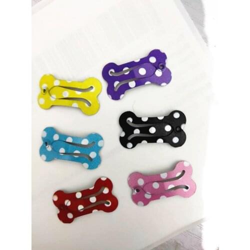 Pet Dog Hair Clips Fashion Cute Small Cat Dog Hairpin Pet Grooming Hair Accessories 2.5cm cute bone BB clip 6 Color 12pcs/lot