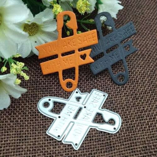 Safety Pin Metal Cutting Dies Stencils For DIY Scrapbooking Decorative Embossing Handcraft Die Cutting Template