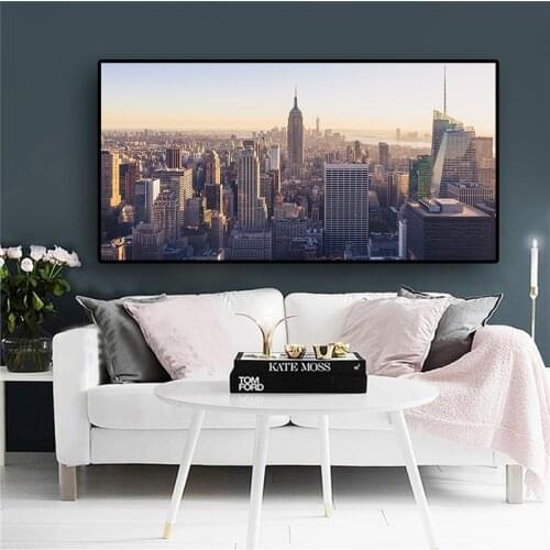Building New York City Manhattan Empire State Canvas Art Scandinavian Posters and Prints Landscape Wall Picture for Living Room