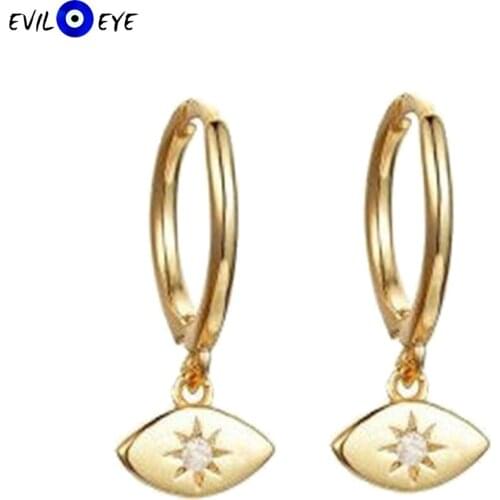 EVIL EYE 925 Sterling Silver Turkish Evil Eye Drop Dangle Earrings Gold Silver Color Earrings for Women Girls Fine Jewelry ES30