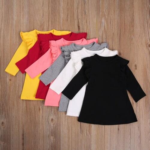 2020 Fashion Kids Baby Girls Vintage Princess Party Dress Puff Long Sleeve Doll Collar Autumn Winter Dress Kids Girls Clothes