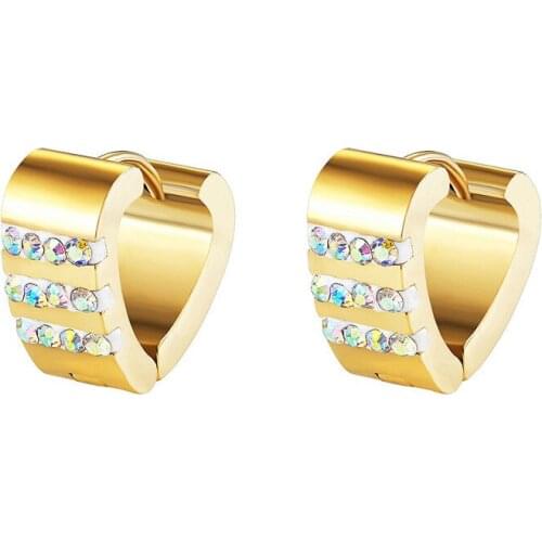 1Pair The Latest Hot Style Heart-shaped Ear Clip Fashion Creative Stainless Steel Earrings Adorn Article