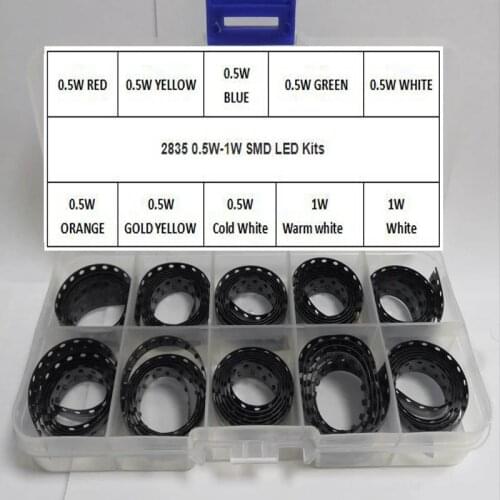 100pcs 2835 0.2W SMD LED 5 colors x 20pcs Diodes SMD LED 2835 Light Emitting Diode RED / Yellow / Green / White / Blue