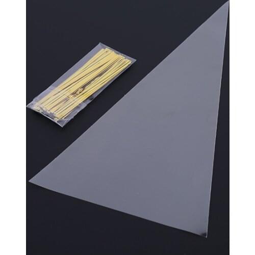 50/100PCS Transparent Cone Bags Reusable Plastic Triangle Clear Bags Triangle Cellophane Bags Clear Candy Packing Bags