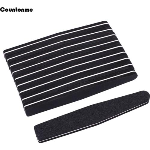50 Pcs Nail Sanding Files Sponge Black Nail Files Buffer 100/180 Pedicure Manicure UV Gel Nail Polisher Polishing Salon Tool