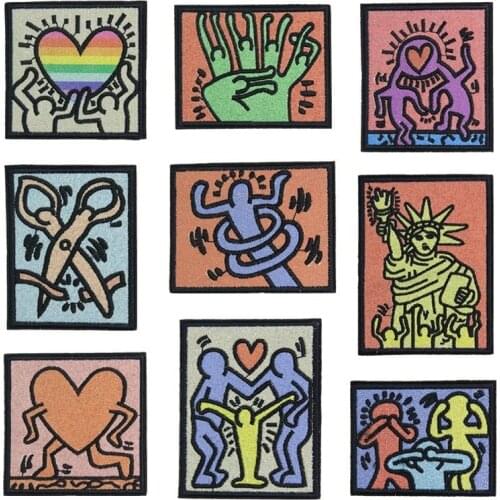 50pcs/Lot Embroidery Patche Letters Clothing Decoration Accessories Animal Weird Stuff Diy Iron Heat Transfer Applique Stickers