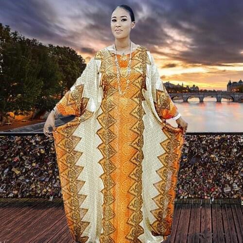 Boubou Africain Femme Robe 2021 African Print Dashiki Clothes Plus Size Women Batwing Sleeve Ankara Dresses Party Dress