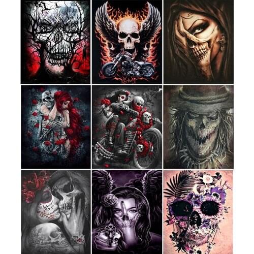 DIY 5D Diamond Painting Skull Mask Mosaic Cross Stitch Kits Full Square/Round Drill Home Decor Diamond Embroidery