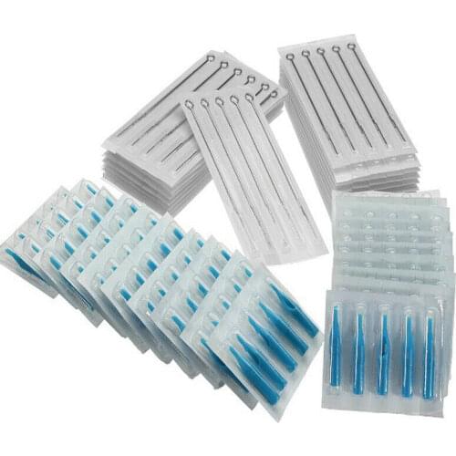 ATOMUS 100pcs Disposable Sterile Tattoo Needles & Needle Nozzle Tips Kit for Tattooing RL RS M1, RT DT FT Tips