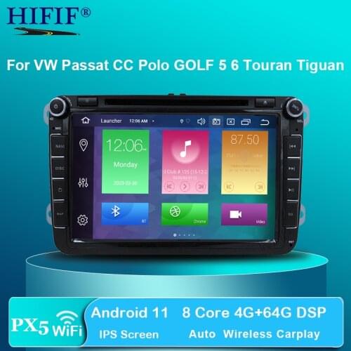 DSP 2 din 8'' Octa core Android 10 Car DVD Player GPS for VW Passat CC Polo GOLF 5 6 Touran EOS T5 Sharan Jetta Tiguan Radio