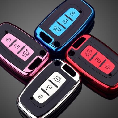 3 Button TPU Car Key Case Cover For Hyundai Solaris HB20 Veloster SR IX35 Accent Elantra i30 For KIA RIO Forte K2 K3 K5 Sportage