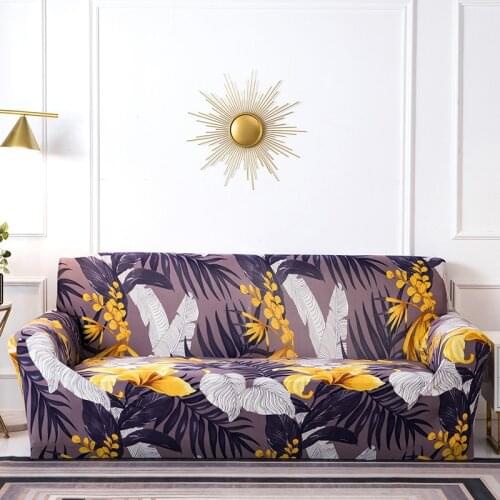 Home Floral Printed All Cover Couch Cover Soft Sanding L Shaped Sectional Sofa Cover 1/2/3/4 Seat Slipcovers for Living Room
