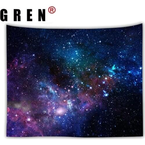 GREN Tapestry Galaxy Space Stars Wall Hanging Mural Background Wall Rugs Beach Towel Fabric Blanket Dorm Living Home Decor