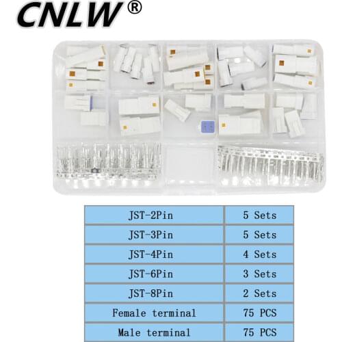 JST-02R 19 Sets Automotive Connectors JST02R-JWPF-VSLE 2/3/4/6/8 Pin Waterproof Connectors Male and Female JST 02T 03R 04R 06R