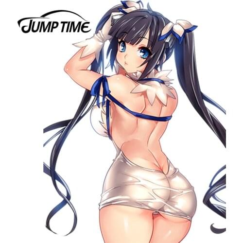 JumpTime 13cm x 9.7cm 3D Sexy Car Stickers Hestia Japanese Anime Car Styling Cartoon Waterproof Decals Decoration Stickers