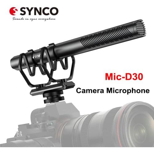 SYNCO Mic-D30 Shotgun on Camera Microphone Cardioid Condenser Audio Video Mic For Camera Smartphone Recorder Laptop Camcorder