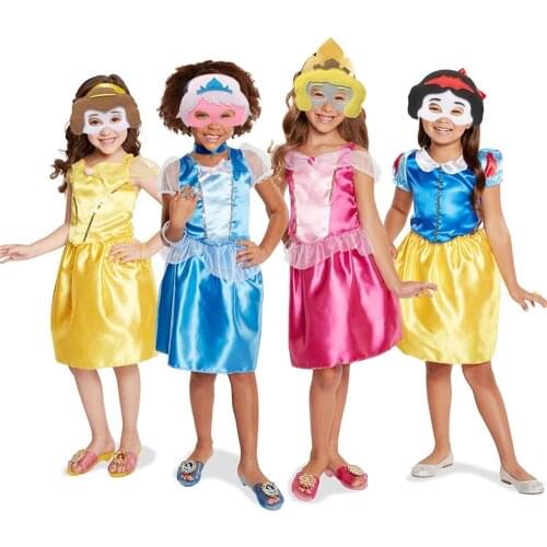 Princess Costumes Dress Up for Little Girls with Top Skirt Mask Age of 3-8 Years