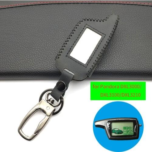 DXL 3000 Leather Key Case Key Ring For Car Alarm Pandora System DXL3000 DXL3100 / 3170/3210/3250/3290 LCD Remote Control Charm