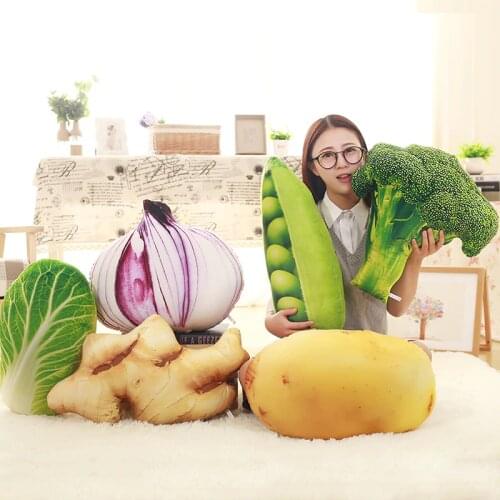 Creative Simulation Fruit Plush Pillow Stuffed Vegetables Cabbage Broccoli Potato Onion Plush Toys Funny Gift Sofa Seat Cushion