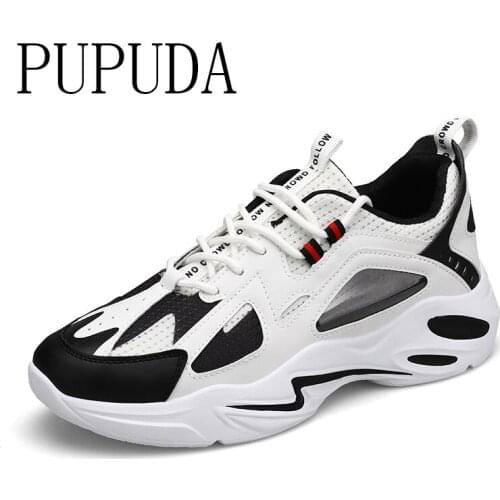 PUPUDA classic sneakers men comfortable mesh breathable outdoor chunky sneakers men casual shoes Basketball shoes male fashion