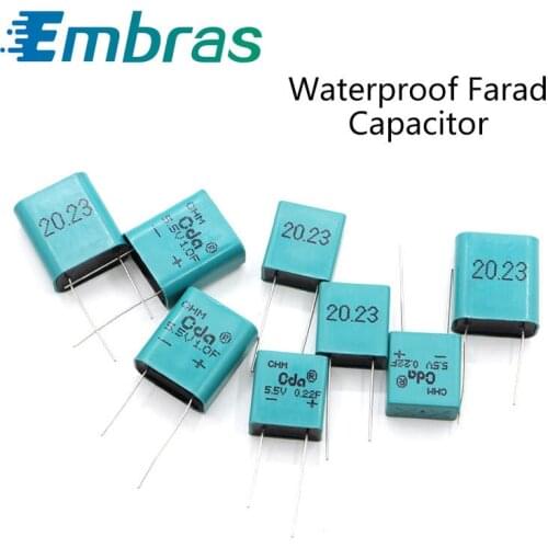 Square Fully Sealed Waterproof Capacitor 5.5V 0.22F/0.47/1.0/1.5/2.5/3.5F Farad Capacitorr 1Pcs