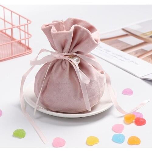 Multifunction Jewelry Gift Bag Drawstring Sweet Candy Pouch Velvet Drawstring Bags Baby Shower Accessories Wedding Favors
