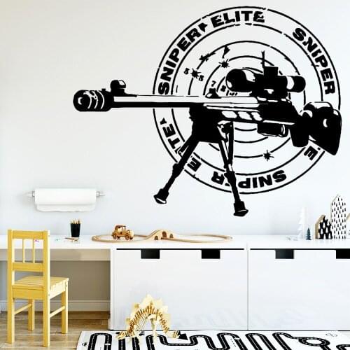 Cartoon Sniper Rifle Wall Stickers Decorative Sticker For Living Room Company Office Decoration Waterproof Wall Art Decal