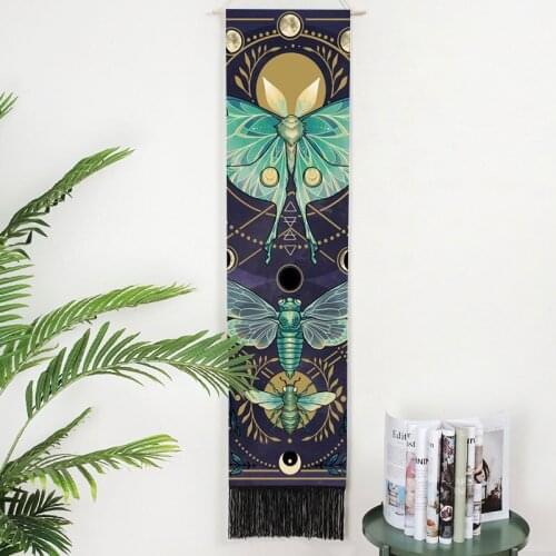 Mandala Butterfly Wall Hanging Phase Tapestry Cotton Sun Moon Marcame Tassel Tapestries Livingroom Office Wall Blanket Decor