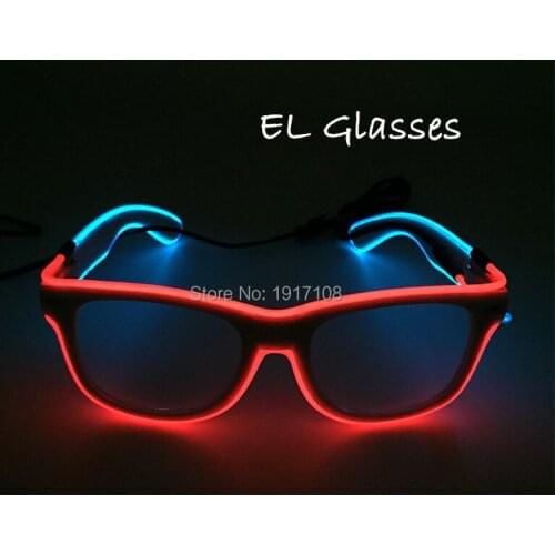 NEW Fashion 2 Colors Flashing EL Wire Led Glasses Luminous Party Decorative Lighting Classic Gift Bright Light Festival Gift