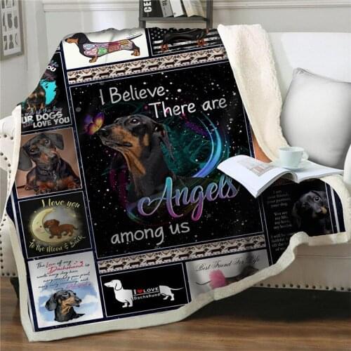 BeddingOutlet Dachshund Sherpa Blanket for Bed dreamlike dog Plush Bedding Throw Blanket Love Gift couch quilt weighted blanket